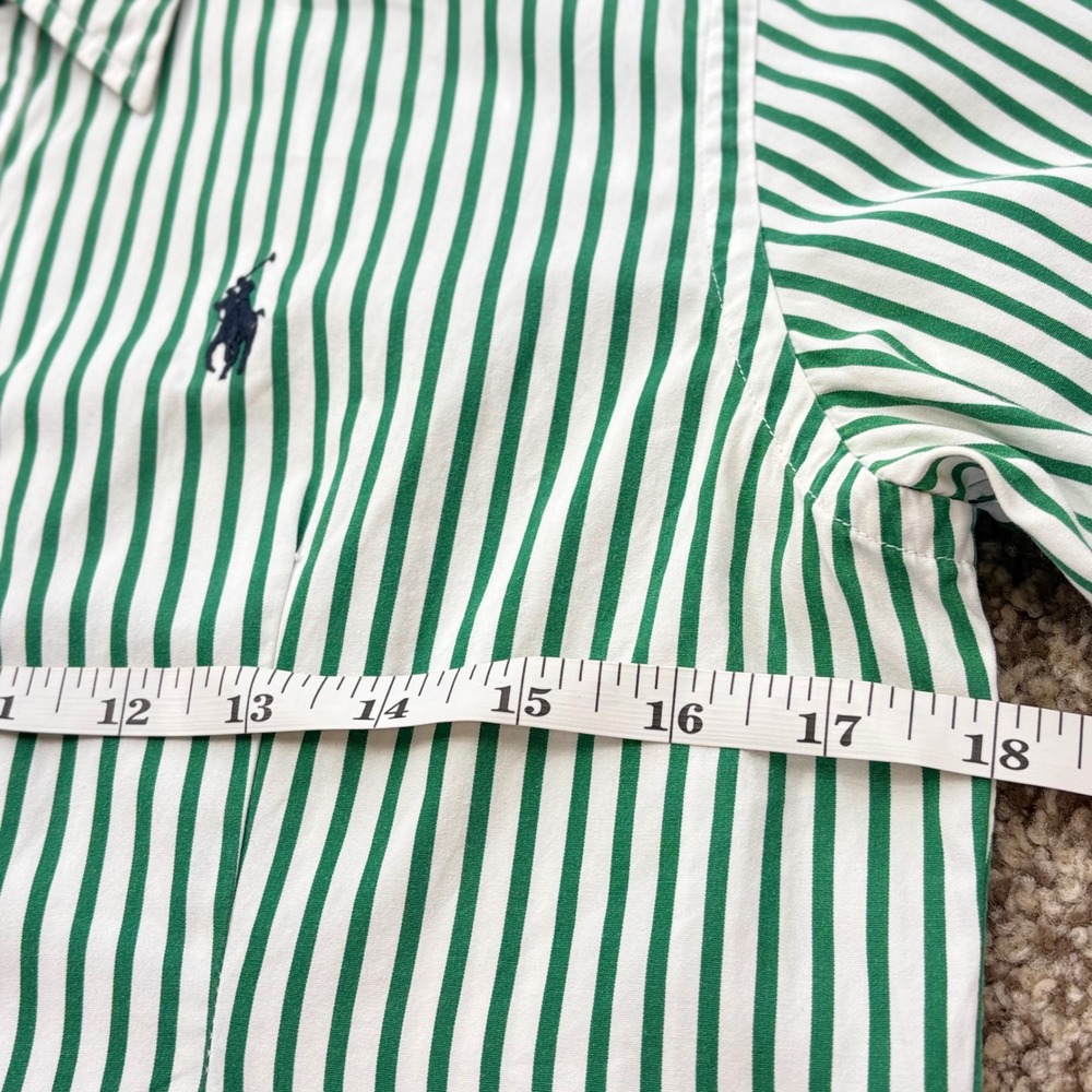 Ralph Lauren Green and White Striped Button-Down Shirt - Picture 9 of 10